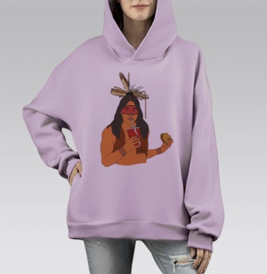 Диалог культур, Hoodie Mono Fiolet, оверсайз, утепленная