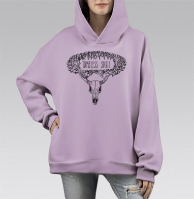 Дикий дух, Hoodie Mono Fiolet, оверсайз, утепленная