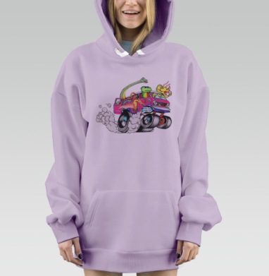 ДИНОЗАВРЫ НА ТАЧКЕ, Hoodie Mjhigh Dig Mel, Fiolet, утепленная