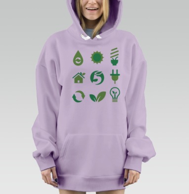 Дизайн экосумки Пятерочки, Hoodie Mjhigh Dig Mel, Fiolet, утепленная