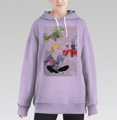 Для девочек, Hoodie Long Oversize Fiolet