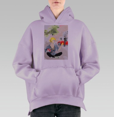 Для девочек, Hoodie Oversize Fiolet, утепленная