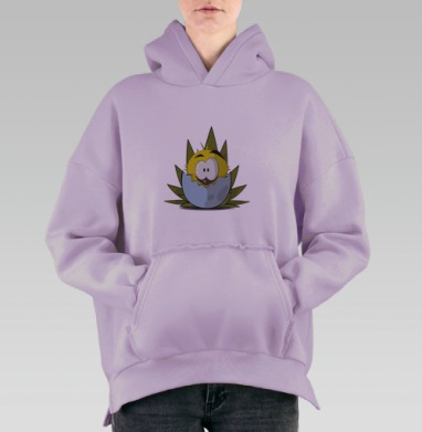 Доброе утро цыпленок, Hoodie Oversize Fiolet, утепленная