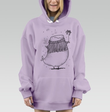 Дождливый кит, Hoodie Mjhigh Dig Mel, Fiolet, утепленная
