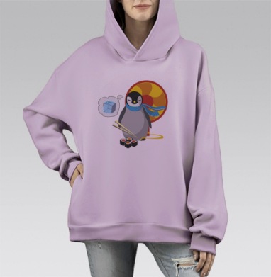 Домашний питомец, Hoodie Mono Fiolet, оверсайз, утепленная