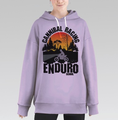 Драйв эндуро на закате – Каннибал Рейсинг, Hoodie Long Oversize Fiolet