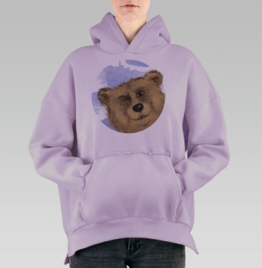 Дружище Медвежонок, Hoodie Oversize Fiolet, утепленная