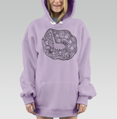 Дудл с жирафом, Hoodie Mjhigh Dig Mel, Fiolet, утепленная
