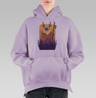 Дух рассвета, Hoodie Oversize Fiolet, утепленная