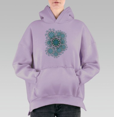 Дух зеленого леса, Hoodie Oversize Fiolet, утепленная