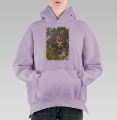 Два дня до пенсии, Hoodie Oversize Fiolet, утепленная
