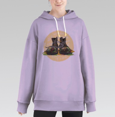 Два сапога - в поле не воин, Hoodie Long Oversize Fiolet