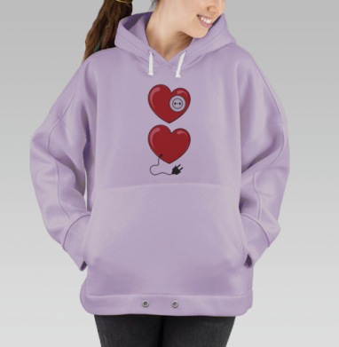 Два сердца - две половинки, Hoodie Oversize Fiolet