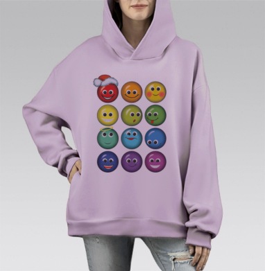 Двенадцать месяцев, Hoodie Mono Fiolet, оверсайз, утепленная