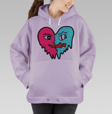 Двуликое сердце страсти и холода, Hoodie Oversize Fiolet