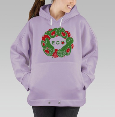 ECOLOGO / ЭКОЛОГО, Hoodie Oversize Fiolet