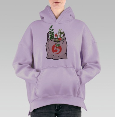 Экологичный пакет, Hoodie Oversize Fiolet, утепленная