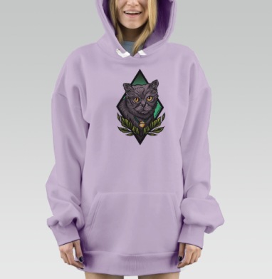 Экзотическая кошка, Hoodie Mjhigh Dig Mel, Fiolet, утепленная
