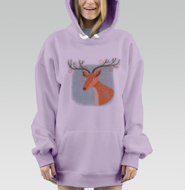 Еловый олень, Hoodie Mjhigh Dig Mel, Fiolet, утепленная