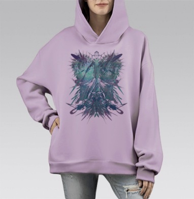 Эндэ, Hoodie Mono Fiolet, оверсайз, утепленная