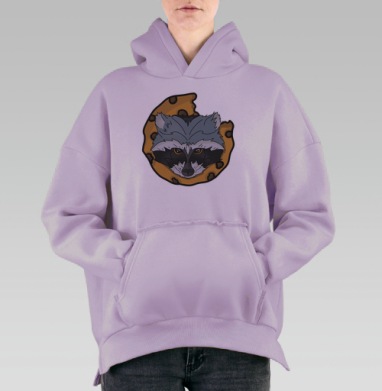 Енот и печенка, Hoodie Oversize Fiolet, утепленная