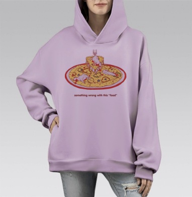 ЭТО НЕ ЕДА, Hoodie Mono Fiolet, оверсайз, утепленная