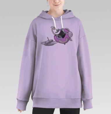 Фантастическое существо, поглощающее данные, Hoodie Long Oversize Fiolet