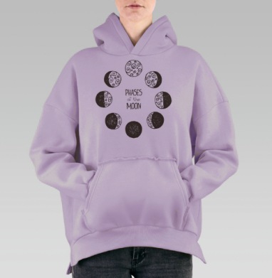 Фазы луны, Hoodie Oversize Fiolet, утепленная