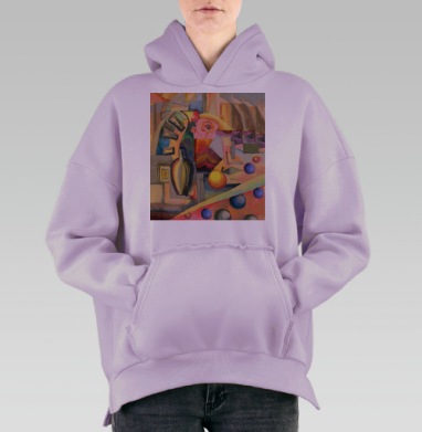 Фэнтези_натюрморт, Hoodie Oversize Fiolet, утепленная