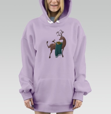 Февральский олень, Hoodie Mjhigh Dig Mel, Fiolet, утепленная