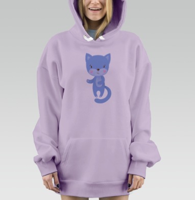 Флаффи котик, Hoodie Mjhigh Dig Mel, Fiolet, утепленная