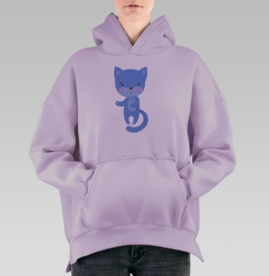 Флаффи котик, Hoodie Oversize Fiolet, утепленная