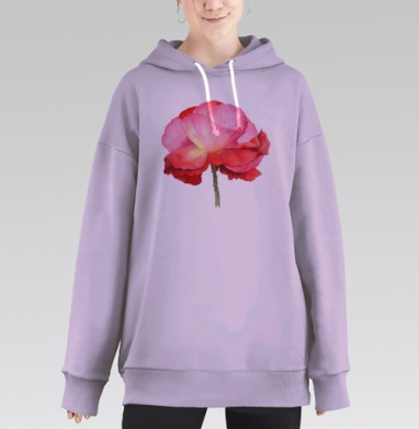 Фламенко. мак, Hoodie Long Oversize Fiolet