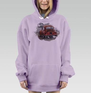Фольксваген жук (жен.), Hoodie Mjhigh Dig Mel, Fiolet, утепленная