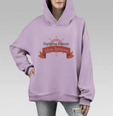 Фортуна любит смелых ), Hoodie Mono Fiolet, оверсайз, утепленная