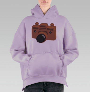 Фотомишка, Hoodie Oversize Fiolet, утепленная