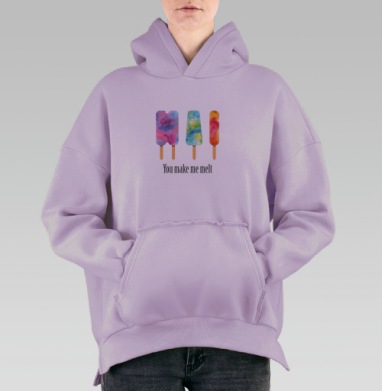 Фруктовый лёд, Hoodie Oversize Fiolet, утепленная