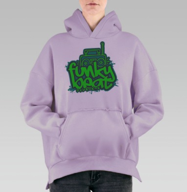 Funky beat / Фанковый бит, Hoodie Oversize Fiolet, утепленная