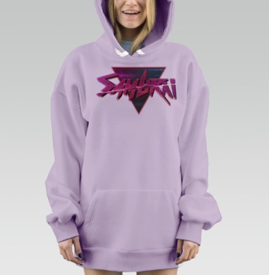 Футуристичный самурай, Hoodie Mjhigh Dig Mel, Fiolet, утепленная