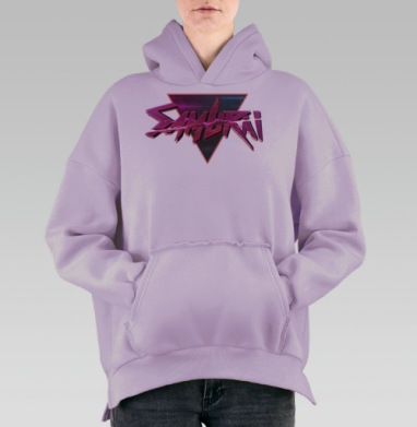 Футуристичный самурай, Hoodie Oversize Fiolet, утепленная
