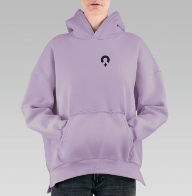 Женская сила, Hoodie Oversize Fiolet, утепленная