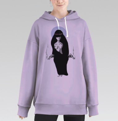 Женская сила и загадочность в стиле нуар, Hoodie Long Oversize Fiolet