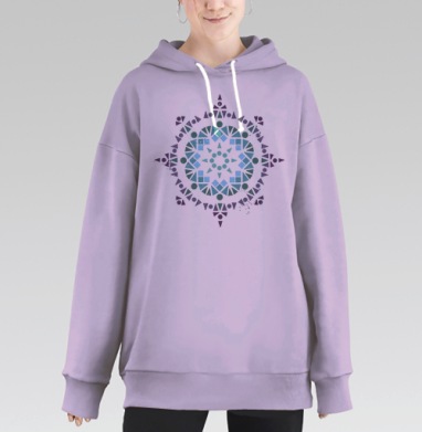 Геометрический орнамент, Hoodie Long Oversize Fiolet