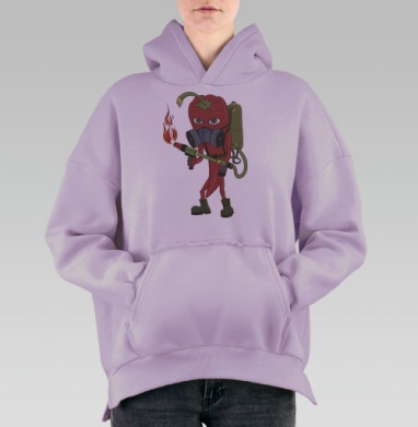 Жгучий перец., Hoodie Oversize Fiolet, утепленная
