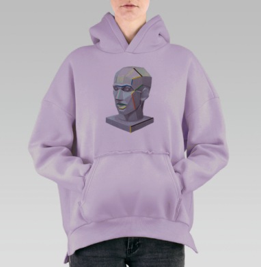 Гипс и цвет, Hoodie Oversize Fiolet, утепленная