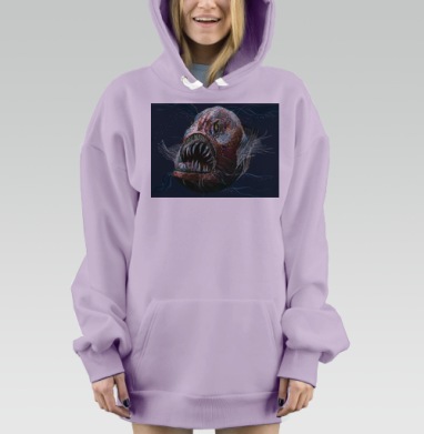 ГЛУБОКОВОДНЫЙ МОНСТР, Hoodie Mjhigh Dig Mel, Fiolet, утепленная