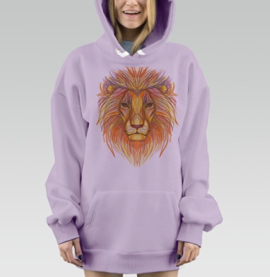 Голова льва, Hoodie Mjhigh Dig Mel, Fiolet, утепленная