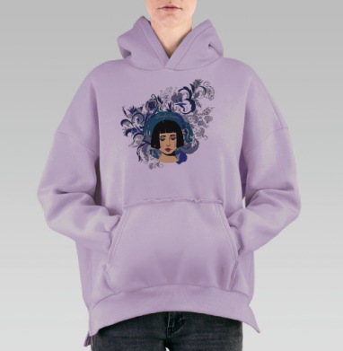 Голубой Шанхай, Hoodie Oversize Fiolet, утепленная