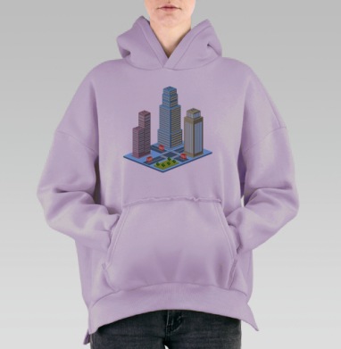 Город, Hoodie Oversize Fiolet, утепленная