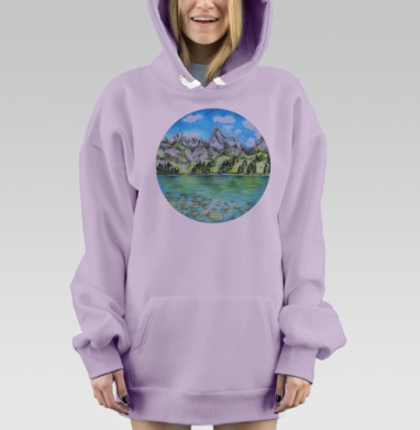 Горы и озеро, Hoodie Mjhigh Dig Mel, Fiolet, утепленная